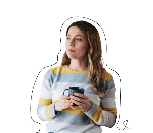 Homeowner holding a coffee mug
